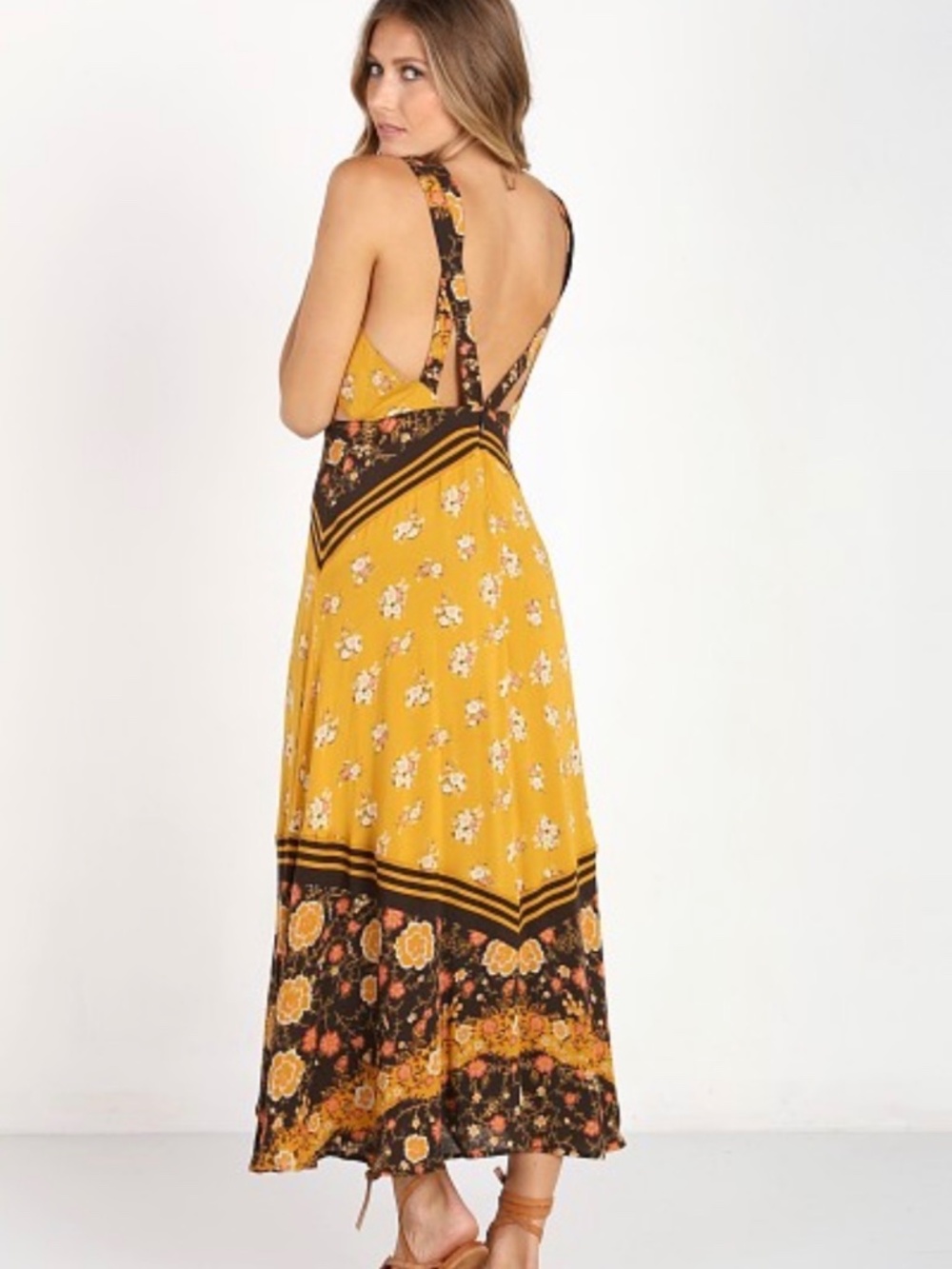Free People Sunrise Oblivion Dress Antique gold dress - Picture 3 of 4